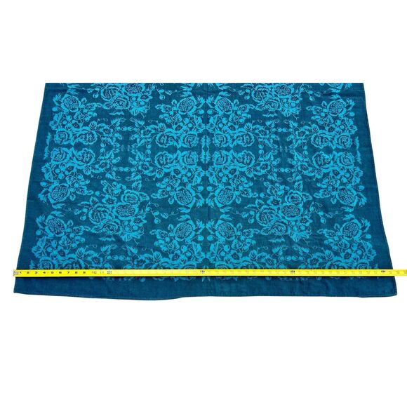 Crate & Barrel Fandango Blue Teal Tablecloth 64x49” - Picture 4 of 7
